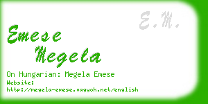 emese megela business card